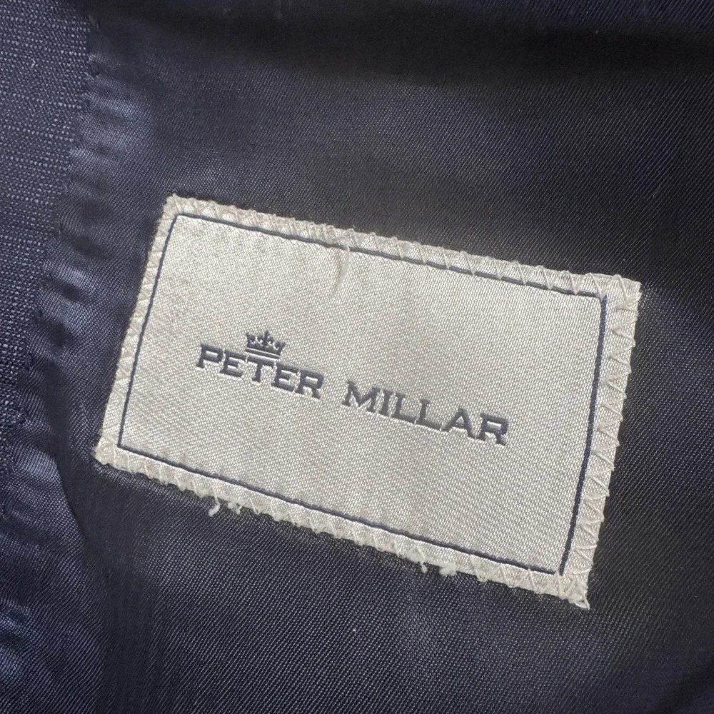 Peter Millar Blazer Mens 42R Blue Wool 2 Button Sport Coat Jacket Career *